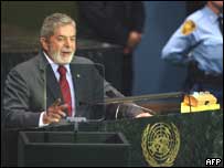 Luiz Inácio Lula da Silva em discurso na Assembléia Geral da ONU