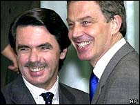José Maria Aznar a Tony Blair