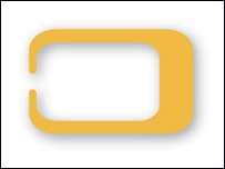 A yellow outline of a TV screen