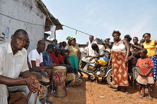 People gathered in Sierra Leone