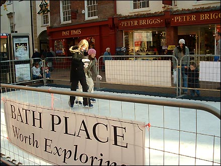 Artificial ice rink on Taunton High Street