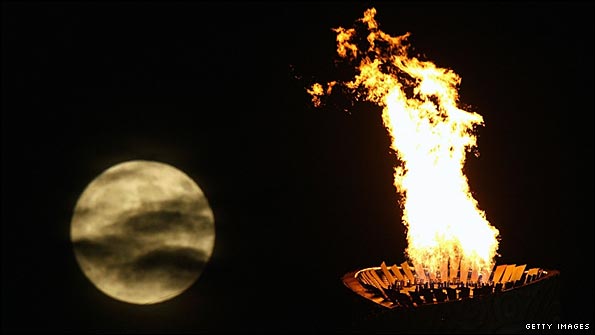 Olympic Flame, Beijing closing ceremony, 2008