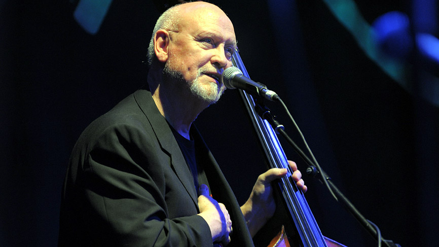 Danny Thompson live at the Old Fruitmarket. Photo by Louis Decarlo