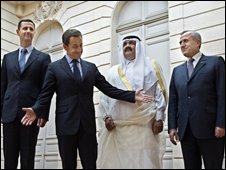 میشل سلیمان و بشار اسد در پاریس 