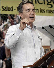 Álvaro Uribe, presidente de Colombia