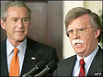 جان بولتون و جورج بوش رییس جمهوری آمریکا