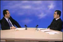 Romano Prodi duke u intervistuar nga Faik Luta i BBC-së