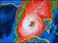 Imagem de satélite de um furacão