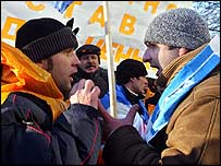 طرفداران دو رقيب انتخابات رياست جمهوری اوکراين 