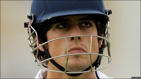 Alastair Cook is dismissed at The Oval