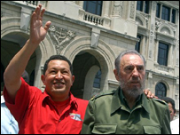 Hugo Chavez ve Fidel Castro