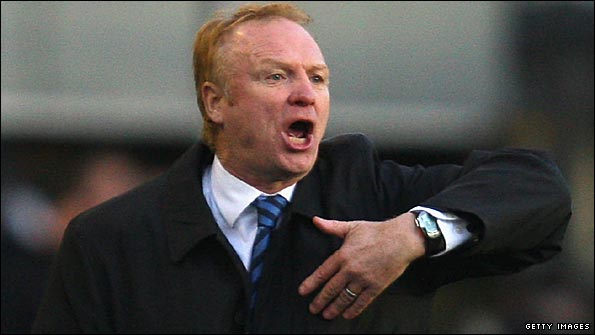 Alex McLeish barks out instructions to his players