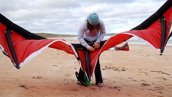 First, though, the kites need pumped up!