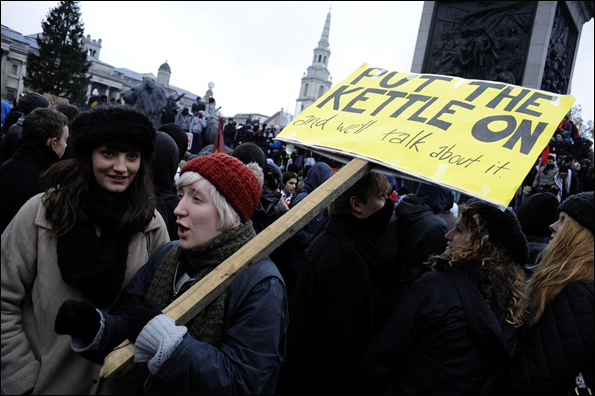 Students with placard