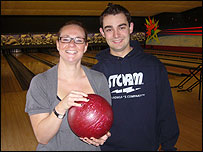 Natalie and bowling champ Dom Barrett