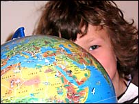 A toy globe