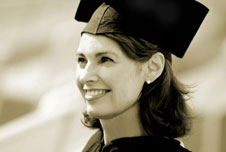 A young woman at her graduation
