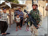 Soldado americano na cidade iraquiana de Samarra