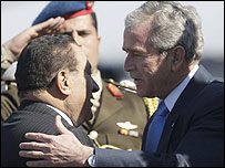 George Bush ve Hüsnü Mübarek