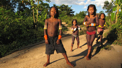 Younger members of the Kayapo tribe