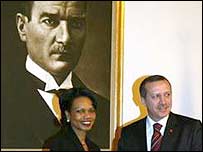 Condoleeza Rice ve Recep Tayyip Erdoğan