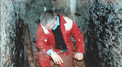 Brian McCarthy at the entrance to a section of "tunnel"