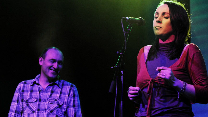 Karan Casey of The Michael McGoldrick Band. Photo by Louis Decarlo