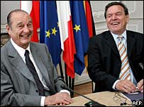 Jacques Chirac e Gerard Schroeder