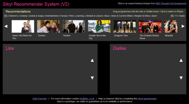 Sibyl Recommender Prototype (V2)