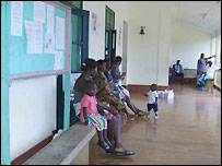 Pacientes no hospital do Príncipe