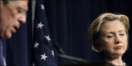 U.S. Secretary of State Hillary Clinton and Russian Foreign Minister Sergei Lavrov