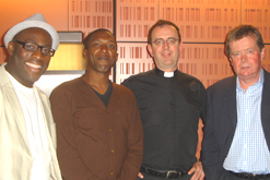 L-R Mike Gayle, Lemn Sissay, Revd Richard Coles, Ken Wharfe