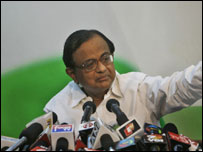 Indian minister P Chidambaram