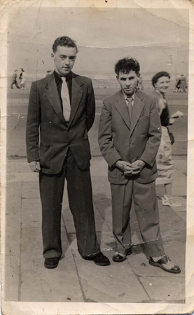 On holiday in Blackpool, Brian Fish is on the left