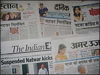 अख़बारों में नटवर सिंह