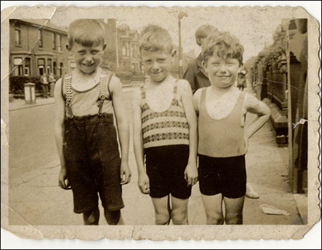 Alan, Ron and Derek Dooley, Blackpool, c.1935