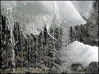 آب شدن یخها بر اثر افزايش دمای زمين