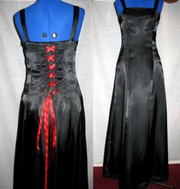 Black satin dress