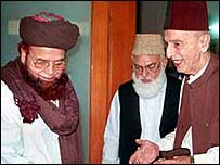 نوابزادہ نصراللہ خان، قاضی حسین احمد اور شاہ احمد نورانی