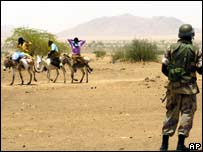 Darfur'daki bir barış gücü askeri