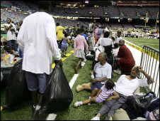 Hurricane Katrina survivors in Superdome