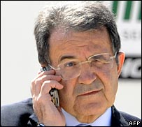 Outgoing Italian PM Romano Prodi