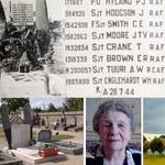 The grave of the Lancaster crew in the late 1940s, above. Below, the grave today, Eliane Hubler in 2004 and the village of Rebréchien in 2004. The grave of the Lancaster crew in the late 1940s, above. Below, the grave today, Eliane Hubler in 2004 and the village of Rebréchien in 2004.