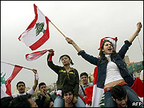 Protisyrský protest v Bejrútu 