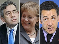 سارکوزی، مرکل، براون