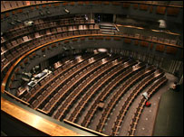 Looking down from the upper circle