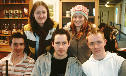 The Magee College team at the British Intervarsities. From left to right, Deirdre O Brien, Shauna Ward, Marty Mc Aleese, Aaron Ward, John Conway. Pic: Courtesy Magee surf club, 07