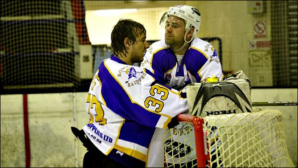Jesse Hammill (right) with goaltender Joe Myers