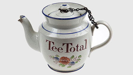Teetotal teapot (image: BBC/Harris Museum, Preston)