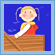 Cartoon of girl in rowboat